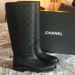 Chanel Quilted Leather High Boots